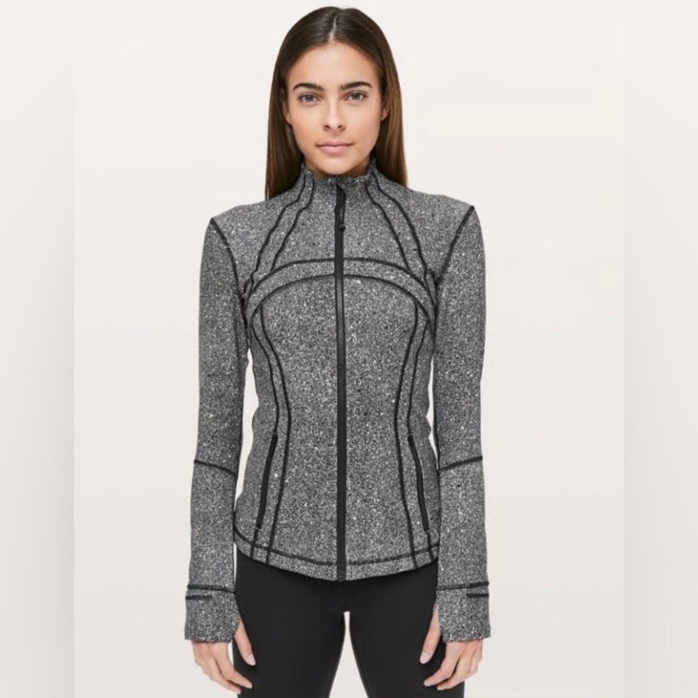 Lululemon Define Jacket Luminesce Splatter White Black Size 4